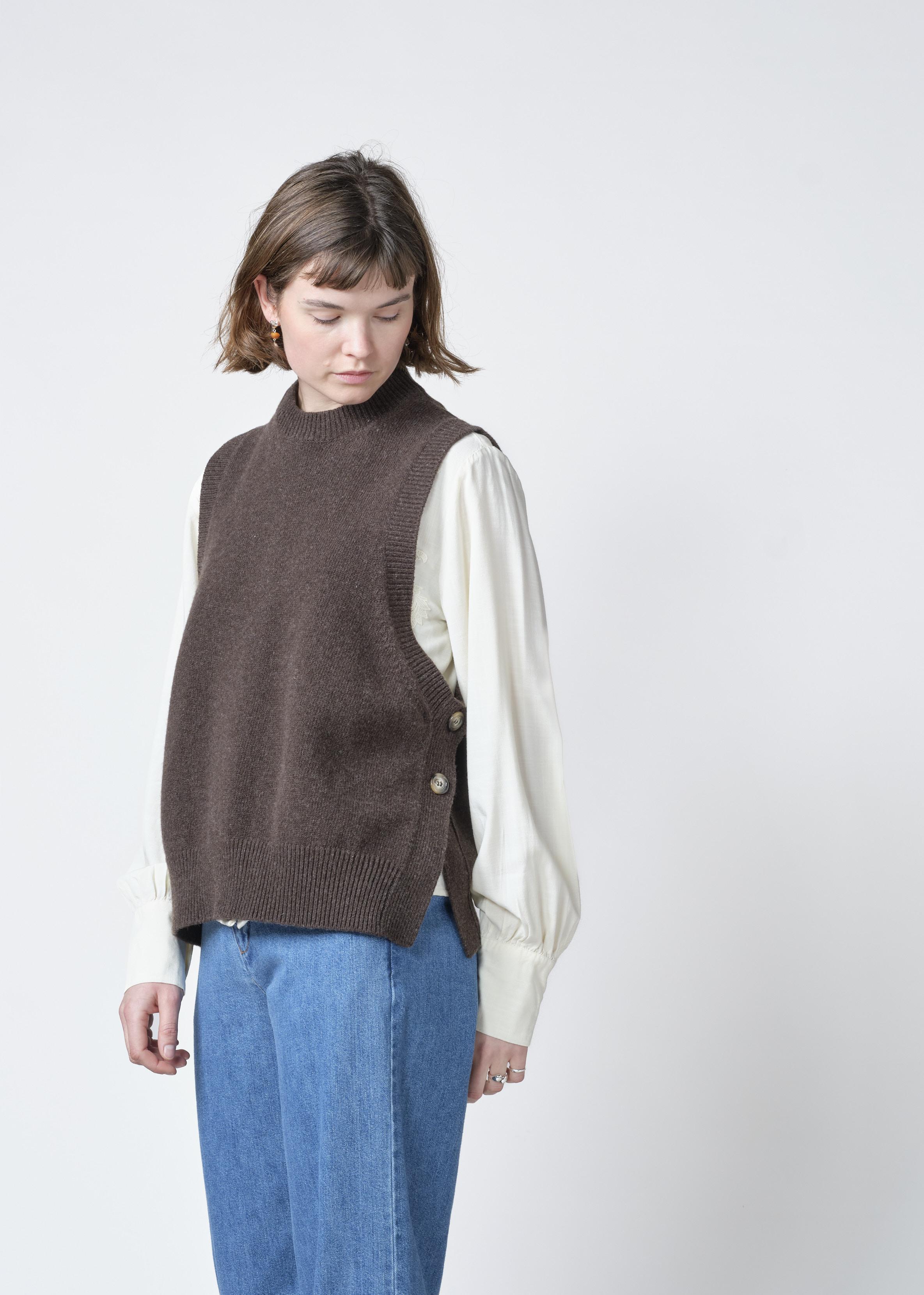 Klitmøller Nala Knit Vest Taupe Damen Pullunder Merino beige braun